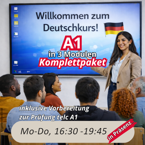 Abendkurs Deutsch A1 komplett in Präsenz