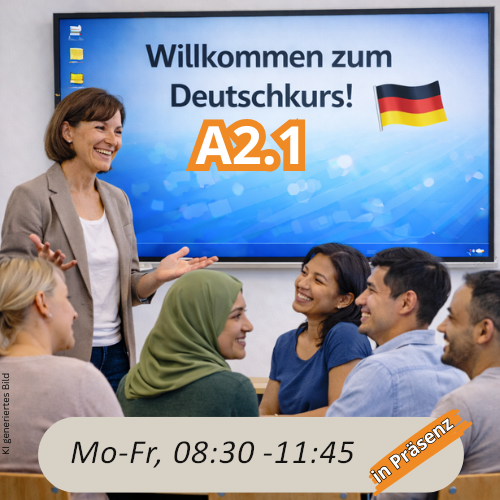 Vormittagskurs Deutsch Modul A2.1 Präsenz